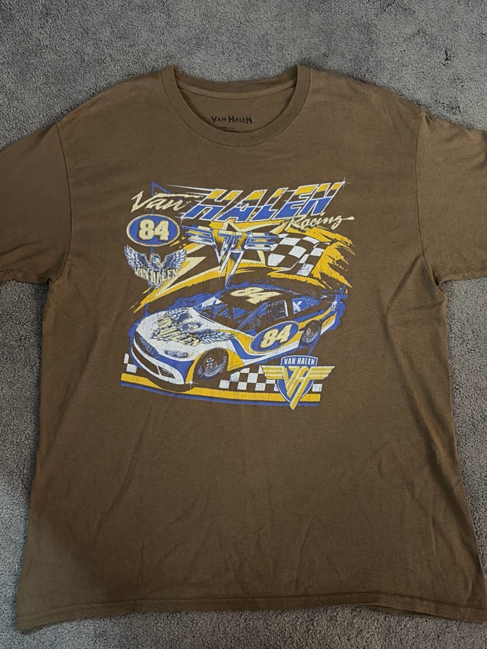 Van Halen Racing Graphic Tee in Brown